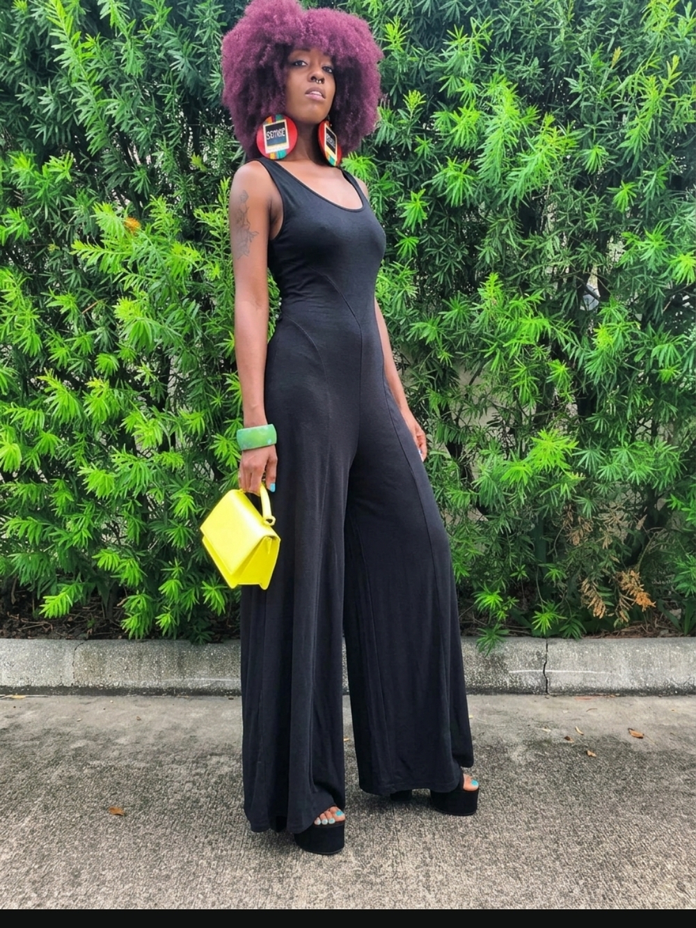 Amazon Black Sleeveless Wide-Leg Jumpsuit